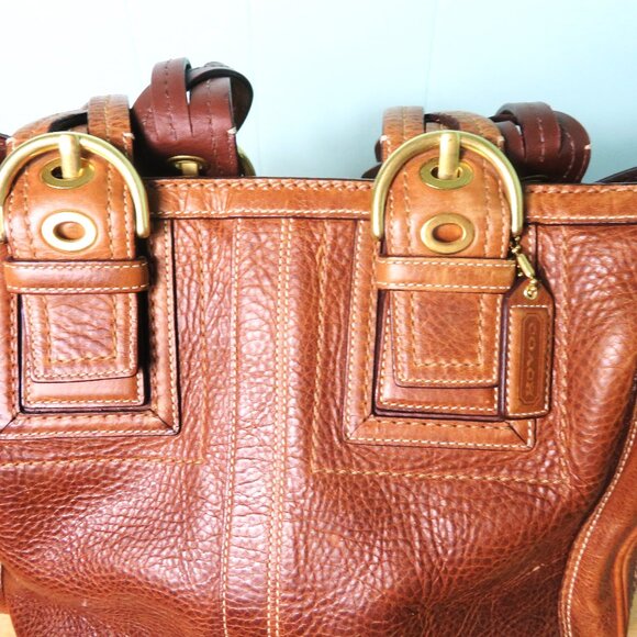 Coach Vintage Leather Handbag Satchel Purse Brown - Picture 5 of 9